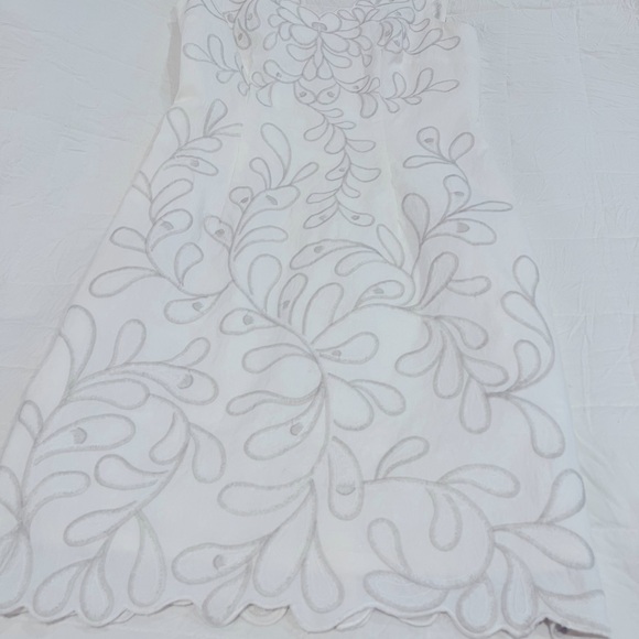 Antonio Melani white with silver embroidery design dress for any occasion sz 6 - Picture 12 of 16